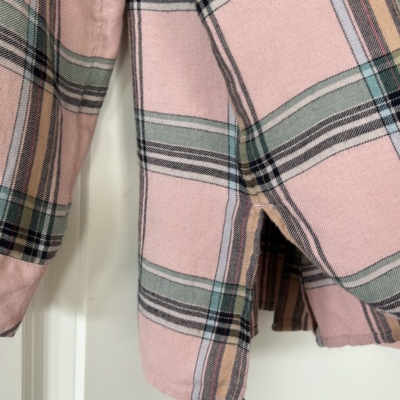 J Jill Plaid Shirt w Patch Pocket Pink w Green w MEASUREMENTS! - Picture 7 of 11